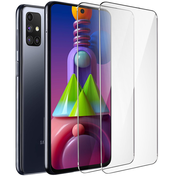 2x Μετριασμένο γυαλί για Samsung Galaxy M51, ERBORD 9H Hard Glass στην οθόνη