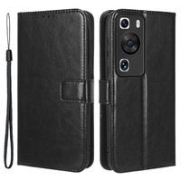 Θήκη με πτερύγιο για Huawei P60 / P60 Pro, Crazy Horse Wallet, μαύρη