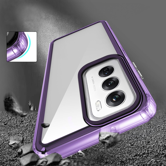 Θήκη για Oppo Reno 12 Pro, Fusion Hybrid, διαφανής / βιολετί