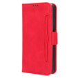 Θήκη με πτερύγιο για Xiaomi Redmi Note 13 Pro 4G / Xiaomi Redmi Note 14S / Xiaomi Poco M6 Pro 4G, Card Slot, κόκκινη