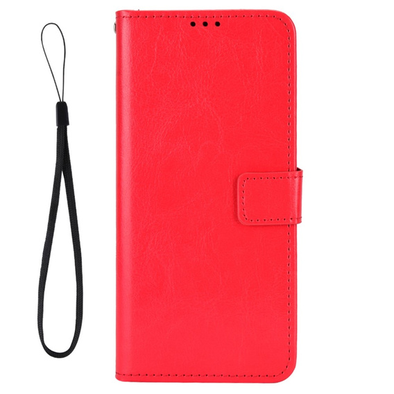 Θήκη με πτερύγιο για Motorola Edge 30 Neo 5G, Crazy Horse Wallet, κόκκινη