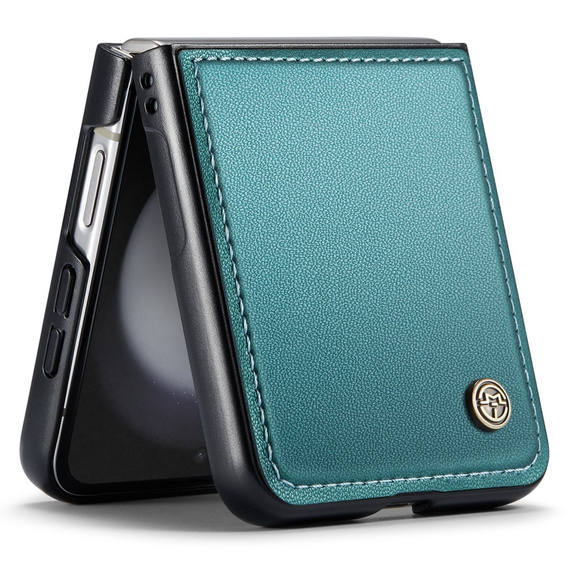 Θήκη για Samsung Galaxy Z Flip7 FE / Z Flip6, CASEME Litchi Leather, πράσινη