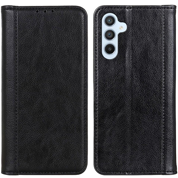 Θήκη για Samsung Galaxy M34, Wallet Litchi Leather, μαύρη