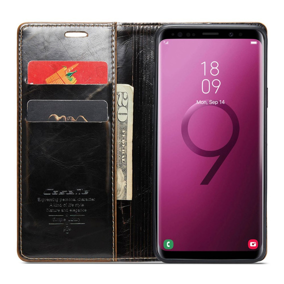 θήκη CASEME για Samsung Galaxy S9, Waxy Textured, καφές