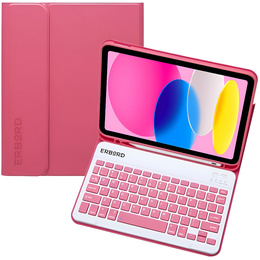 Θήκη + πληκτρολόγιο iPad 10.9 2022 10 Gen, Pen Slot, ροζ rose gold