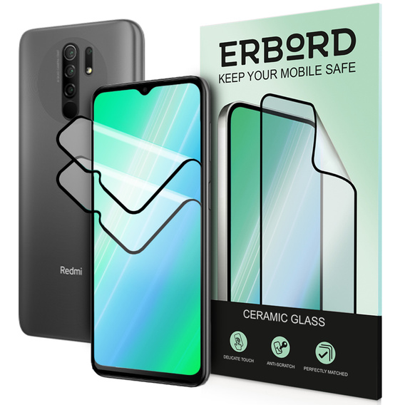 2x Κεραμικό υβριδικό γυαλί ERBORD για Xiaomi Redmi 9
