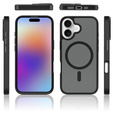 Θήκη Matt για iPhone 17, για MagSafe, ημιδιαφανές μαύρο