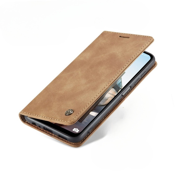 θήκη CASEME για Samsung Galaxy M33 5G, Leather Wallet Case, καφέ