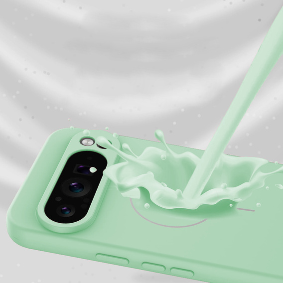 Θήκη σιλικόνης για Google Pixel 10 / 10 Pro, για MagSafe, πράσινο