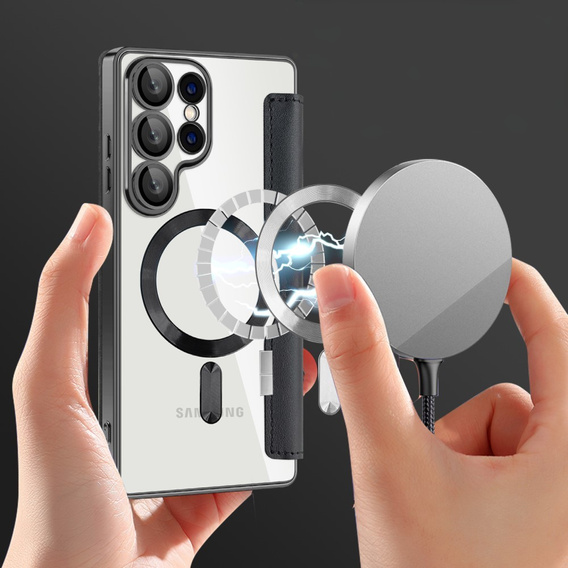 Θήκη με πτερύγιο για Samsung Galaxy S25 Ultra, RFID Rhombus Wallet MagSafe CamShield, μαύρη