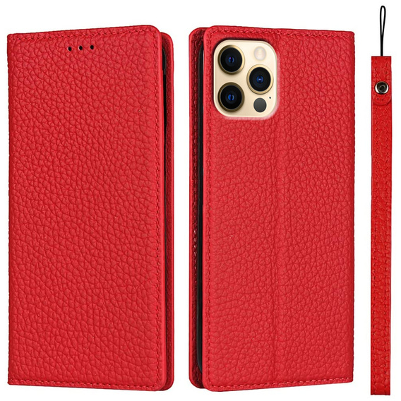 Δερμάτινη θήκη για iPhone 13 Pro, ERBORD Grain Leather, κόκκινη