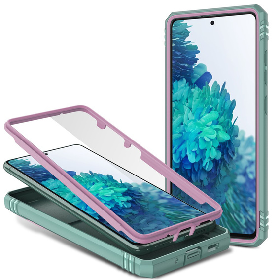 Θήκη για Samsung Galaxy S20 FE, CamShield Slide, ροζ/πράσινο