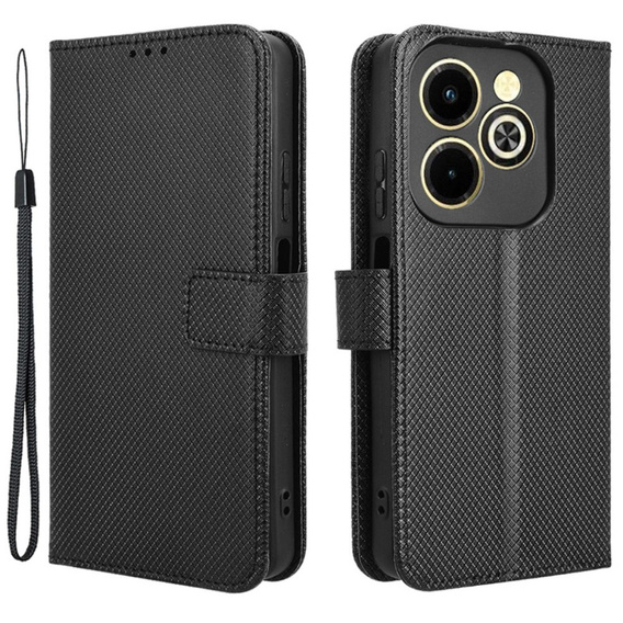 Θήκη με πτερύγιο για Infinix Hot 40i, Wallet Smart Magnet, μαύρη