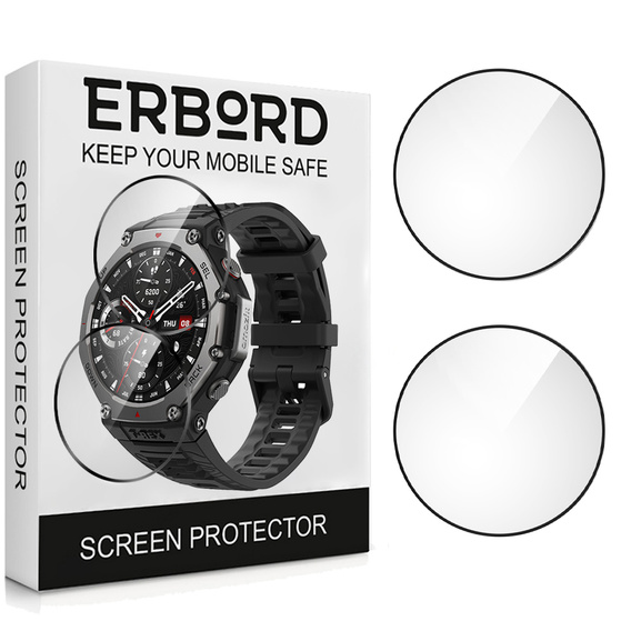 2x υβριδικό γυαλί ERBORD για Amazfit T-Rex 3