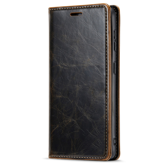 Θήκη με πτερύγιο για Samsung Galaxy S23, ERBORD Waxy Wallet, καφέ