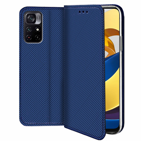 Θήκη με πτερύγιο για Xiaomi Poco M4 Pro 5G / Redmi Note 11S 5G, Wallet Smart Magnet, μπλε