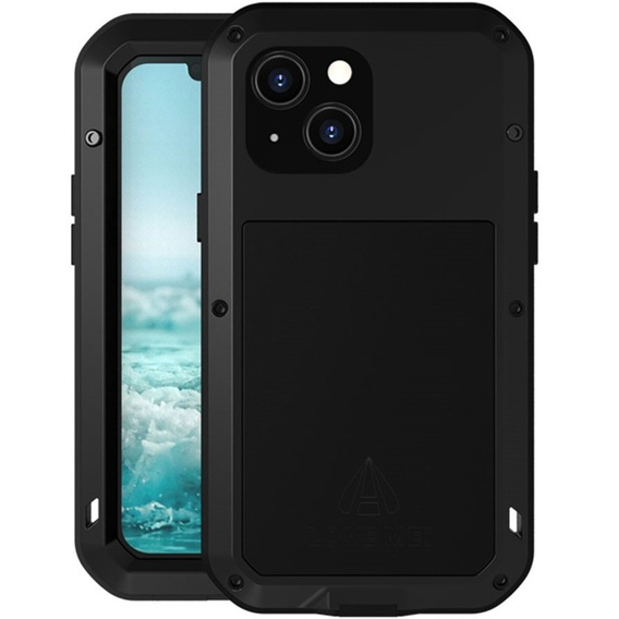 Love Mei Θήκη για iPhone 13 mini, armored with glass, μαύρη