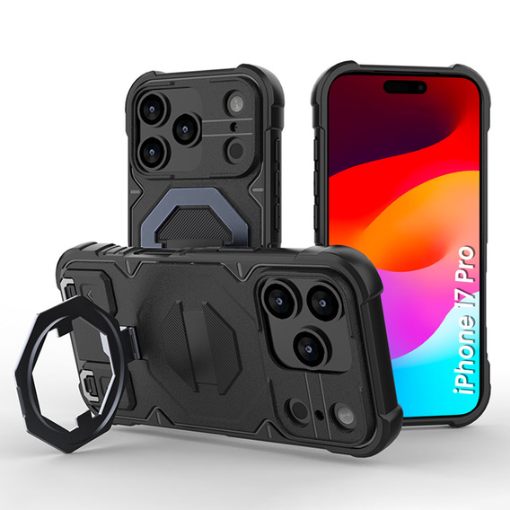 Θήκη για iPhone 17 Pro, για MagSafe, θωρακισμένη με βάση, μαύρο