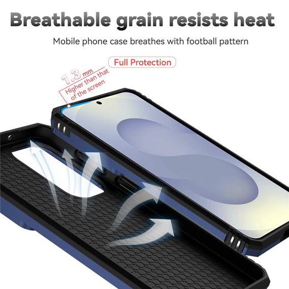 Θήκη με βάση και προστατευτικό φακού για Samsung Galaxy S26 Plus, μπλε