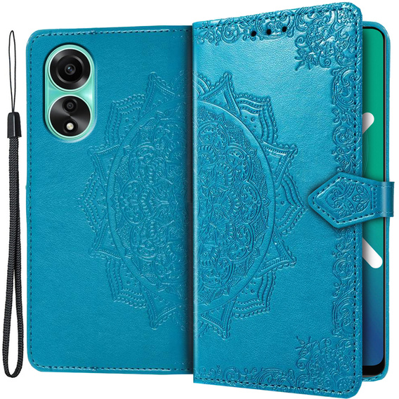 Θήκη με πτερύγιο για Oppo A98 5G, Mandala, μπλε