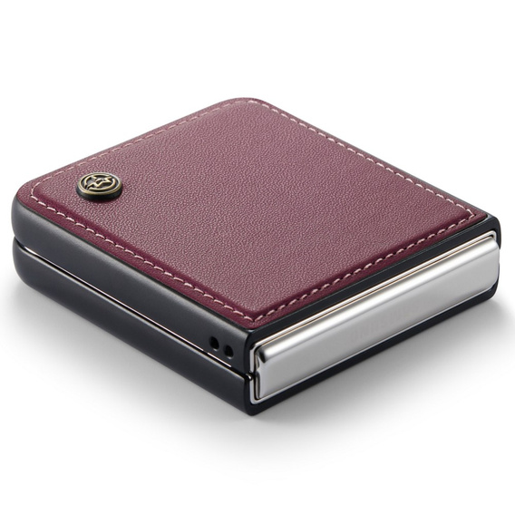 Θήκη για Samsung Galaxy Z Flip7 FE / Z Flip6, CASEME Litchi Leather, κόκκινη