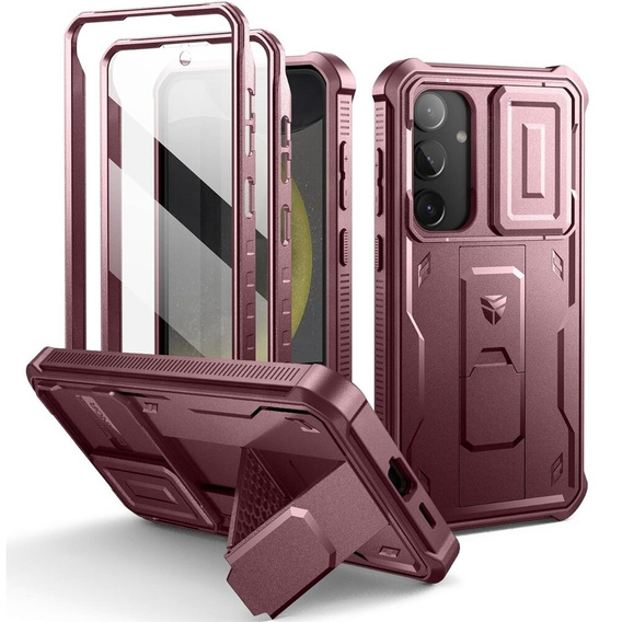 Θωρακισμένη θήκη για Samsung Galaxy S24 Plus, Dexnor Full Body (Two Frames), κόκκινη