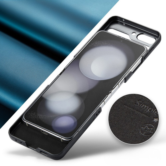 Θήκη για Samsung Galaxy Z Flip7 FE / Z Flip6, CASEME Litchi Leather, μπλε