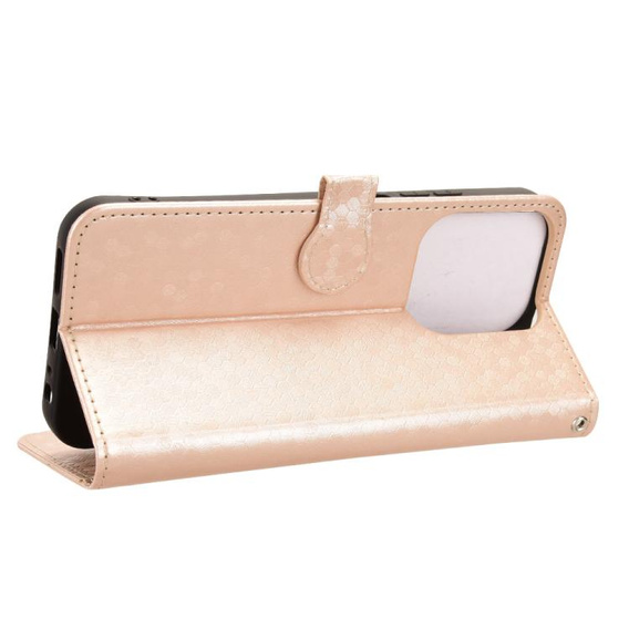 θήκη πτερύγιο για Xiaomi Redmi 15C 4G/LTE, Wallet Rhombus, χρυσή