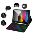Θήκη με φωτιζόμενο πληκτρολόγιο bluetooth για iPad 10.9 2022 (10 gen.), μαύρο