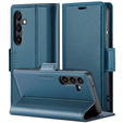 Θήκη για Samsung Galaxy A55, ERBORD Glossy Litchi, πορτοφόλι με πτερύγιο, μπλε
