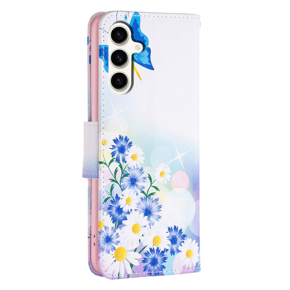 Θήκη με πτερύγιο για Samsung Galaxy S23 FE, Wallet, Butterfly & Flowers λευκή