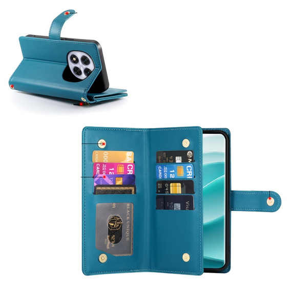 Θήκη με πτερύγιο για Xiaomi Redmi Note 14 Pro 5G / Poco X7 5G, Wallet Zipper Pocket, μπλε
