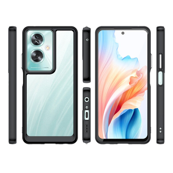 Θήκη για Oppo A79 5G, Fusion Hybrid, διαφανής / μαύρη