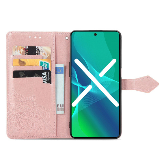 Θήκη με πτερύγιο για Oppo Reno7 Lite, Mandala, ροζ