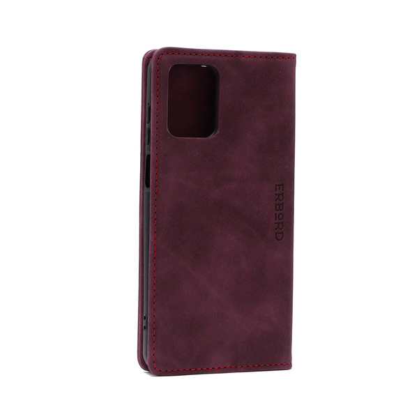 Θήκη για Motorola Moto G73, ERBORD Vintage, πορτοφόλι με πτερύγιο, κόκκινη