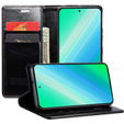 Θήκη με πτερύγιο για Samsung Galaxy S23 Ultra, ERBORD Waxy Wallet, μαύρη