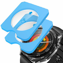 2x ERBORD μετριασμένο γυαλί για Huawei Watch GT 5 46mm, με πλαίσιο τοποθέτησης