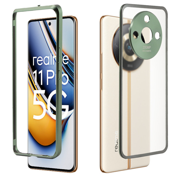 Θήκη για Realme 11 Pro 5G / Pro+ 5G, Frame Case, πράσινη