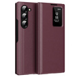 Αναδιπλούμενη θήκη για Samsung Z Fold6 5G, Smart View Wallet, μπορντό