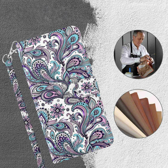 Θήκη με πτερύγιο για Oppo A17, Light Spots Decor, μωβ