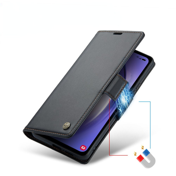 CASEME flip case για Samsung Galaxy A54 5G, Litchi Wallet, μαύρη