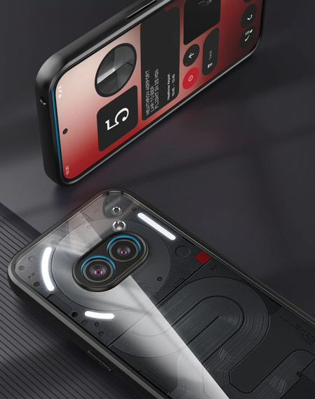 Θήκη για Nothing Phone 2a, Fusion Hybrid, με προστασία κάμερας, διαφανής / μαύρη