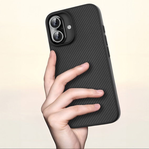 Θήκη για iPhone 16, Aramid Fiber Cover, μαύρη