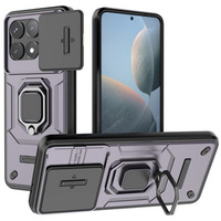 Θήκη για Xiaomi Poco F6 Pro, KickStand Camera Lens, μωβ