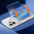 Θήκη για iPhone 16, Card Holder Kickstand, διαφανής