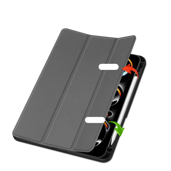 Θήκη για iPad Pro 11" 2024 (5 gen.), Smartcase με χώρο για γραφίδα, γκρι