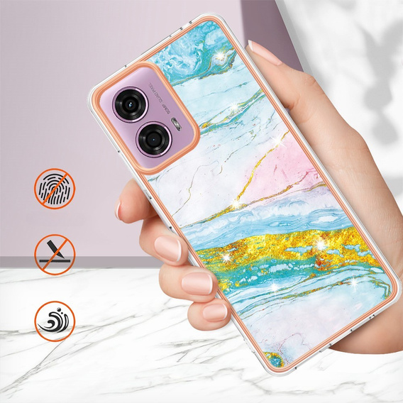 Προστατευτική θήκη για Motorola Moto G24 / G24 Power / G04, Marble Slim Case, μπλε