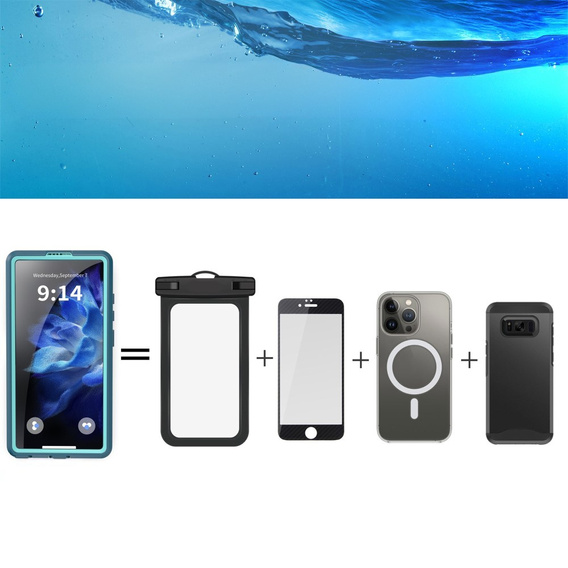 Αδιάβροχη θήκη για Samsung Galaxy S25 Ultra, Redpepper, για MagSafe, μπλε