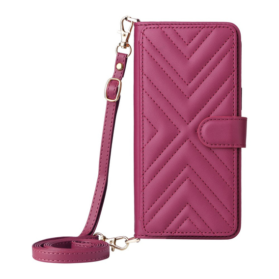 Θήκη με πτερύγιο για Oppo Reno 13 5G, Crossbody Leather Wallet, μπορντό