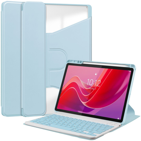Θήκη πληκτρολογίου για Lenovo Tab M11, Rotary 360° Leather, γαλάζια